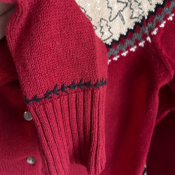 Vintage Woolrich Red Fair isle Cardigan size Small - Picture 6 of 7